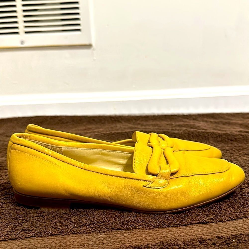 Magli Yellow Leather Loafers Sz 36